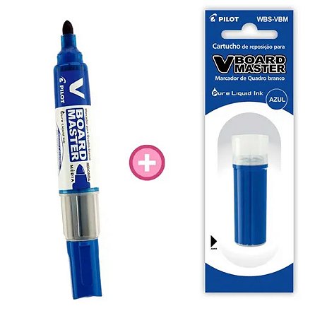 Pincel Marcador de Quadro Branco V-Board Master Pilot + 1 Refil Pilot 5,5ml