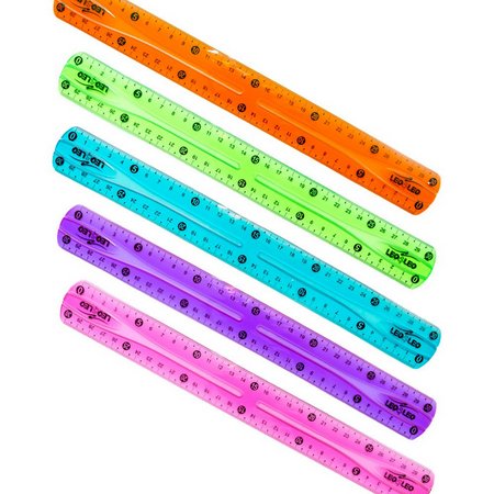 REGUA FLEXIVEL 30CM CORES SORTIDAS LEO&LEO