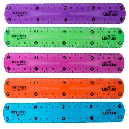 REGUA FLEXIVEL COLORIDA 20CM - LEO E LEO