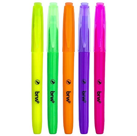 Caneta Marca-Texto Fluorescente Cores BRW