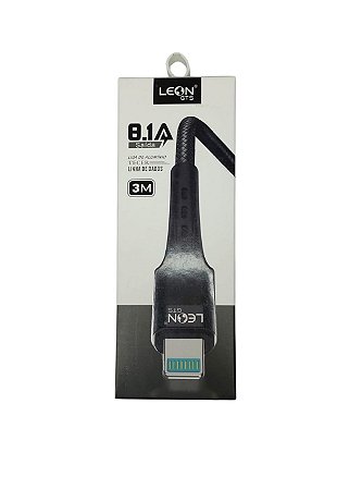 Cabo Dados Alumínio 8.1A 3 metros Leon Gts para Lightning (Iphone)
