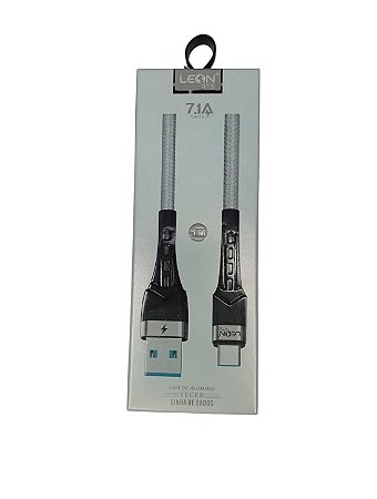 Cabo Dados Leon Gts USB Tipo-C 7.1A 1m Alumínio
