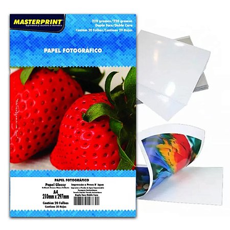 Papel Fotográfico 220G A4 Dupla Face Brilhante - MastePrint