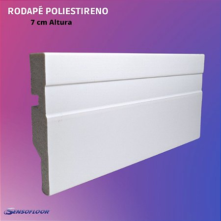 Rodapé de Poliestireno Frisado Branco 7cm