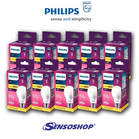 Kit 10 Lâmpadas Led Bulbo 13,5w = 100w Philips 1521lm Bivolt