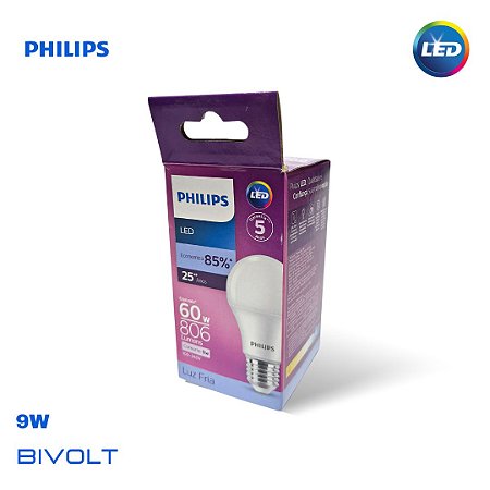 Lâmpada Led Bulbo Philips 9w Bivolt 6500K