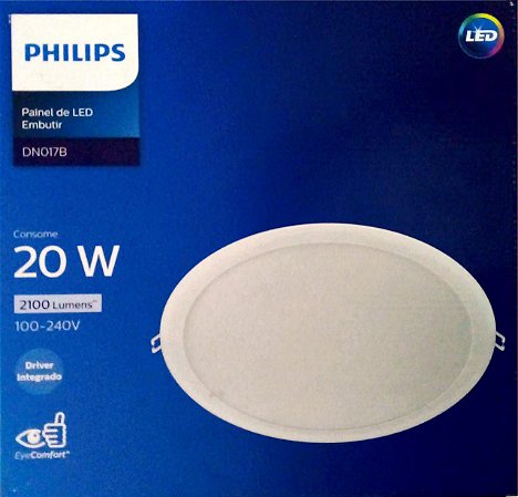 Painel de Led Redondo Embutir 20W Branco Neutro Bivolt PHILIPS