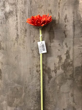 Gerbera Fs0108 11 Laranja 60cm Muro Verde E Tecidos Para Decoracao