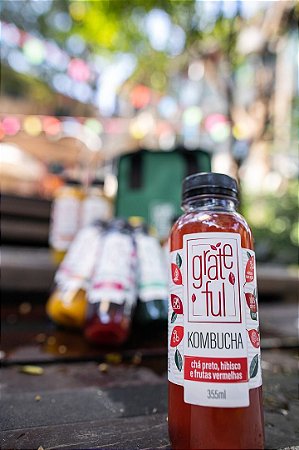 KOMBUCHA CHÁ PRETO, HIBISCO E FRUTAS VERMELHAS