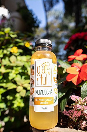KOMBUCHA CHÁ VERDE, MARACUJÁ E GENGIBRE