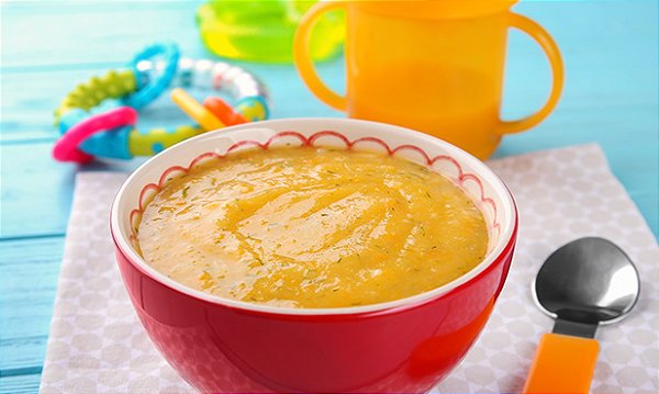 Papinha de frango, abóbora, mandioquinha, feijão branco, batata-doce e espinafre (200g)