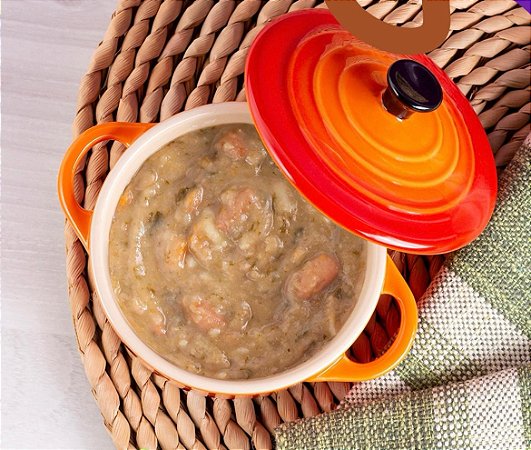 Sopinha de feijão com macarrão, cenoura, chuchu e espinafre (200g)