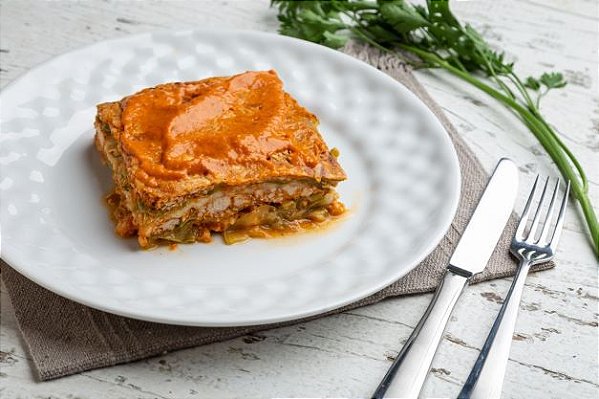 Lasanha de abobrinha com Frango e Requeijão - LOW CARB