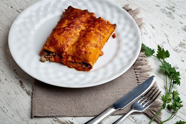 Panqueca de Carne ao Sugo Gratinada - LOW CARB