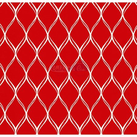 Tecido Tricoline Papel de Parede (Vermelho), 100% Algodão, Unid. 50cm x 1,50mt