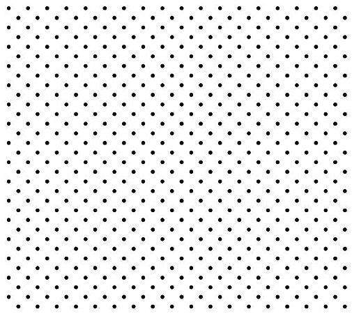 Tricoline Poá Pequeno (Preto Fundo Branco), 100% Algodão, Unid. 50cm x 1,50mt