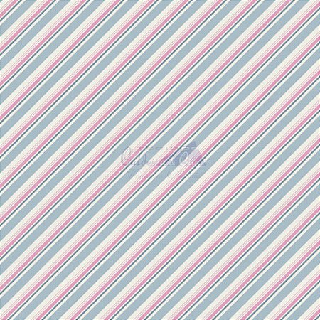 Tricoline Listrado Diagonal Bianca - Cor-06 (Azul Vintage) , 100% Algodão, Unid. 50cm x 1,50mt