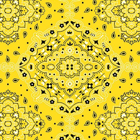 Tecido Tricoline Bandana Amarelo, 100%Alg, 50cm x 1,50mt