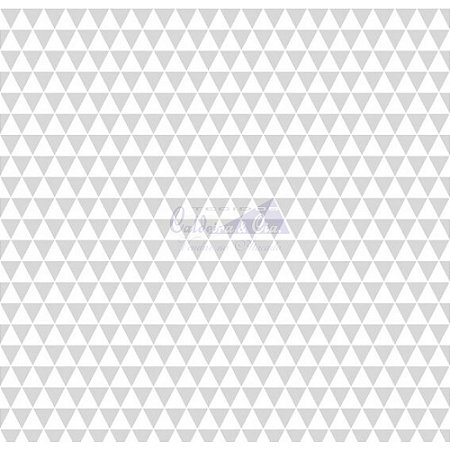 Tricoline Estampado Triângulos Ternura - Cor-02 (Cinza), 100% Algodão, Unid. 50cm x 1,50mt