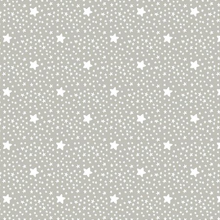 Tecido Tricoline Estrelinhas Cinza 100%Algodão, 50cm x 1,50m