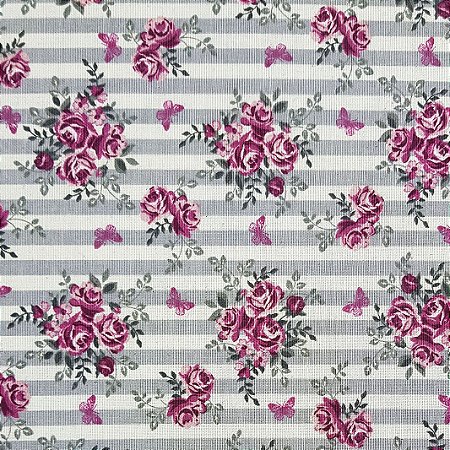 Cotton Linen Floral, 80% Algodão 20% Linho, 50cm x 1,52mt