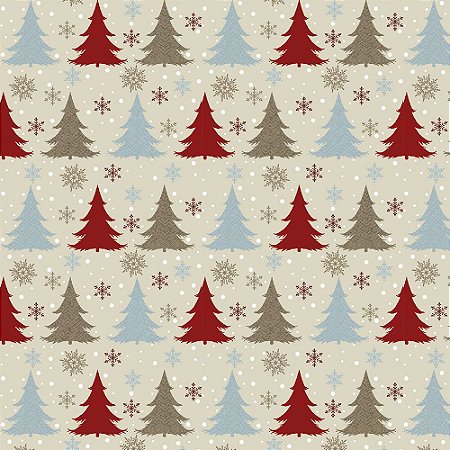 Tricoline Natal Winter Christmas 03, 100%Algod, 50cm x 1,50m