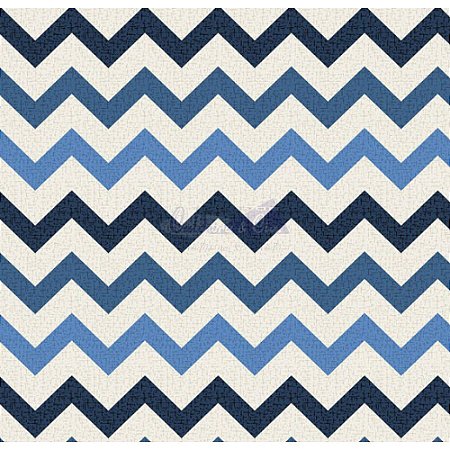 Tricoline Estampado Chevron Nara - Cor-03 (Azul e Marinho), 100% Algodão, Unid. 50cm x 1,50mt