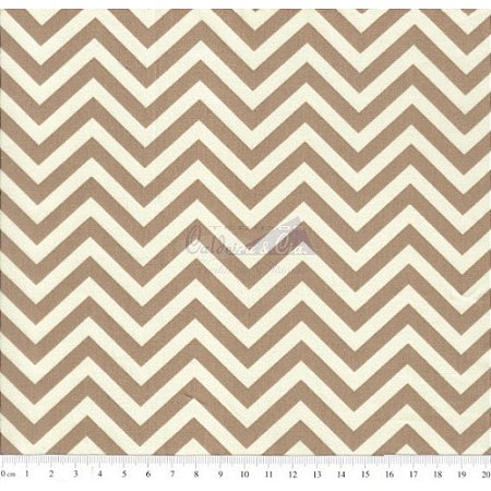 Tricoline Estampado Chevron - Cor-03 (Bege), 100% Algodão, Unid. 50cm x 1,50mt