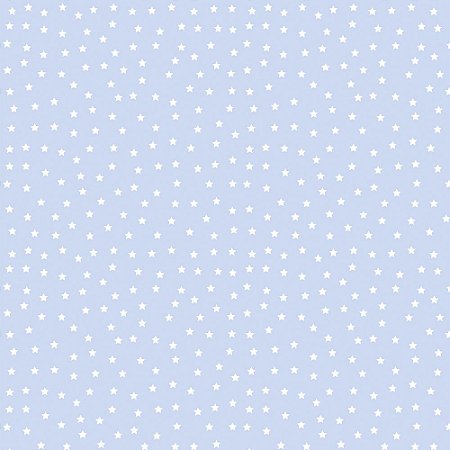 Tricoline Mini Estrelinhas Azul Candy, 100%Alg, 50cm x 1,50m