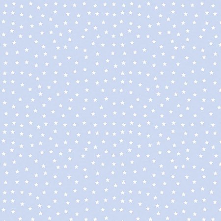 Tricoline Mini Estrelinhas Azul Candy, 100%Alg, 50cm x 1,50m