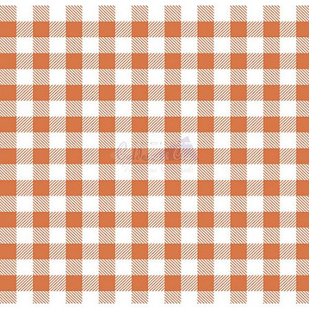 Tricoline Xadrez Smart (Laranja) , 100% Algodão, Unid. 50cm x 1,50mt