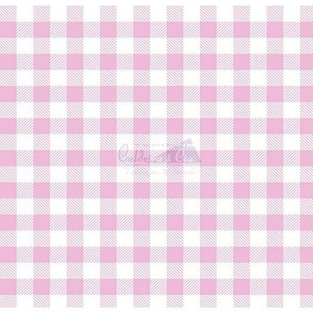 Tricoline Xadrez Smart (Rosa) , 100% Algodão, Unid. 50cm x 1,50mt