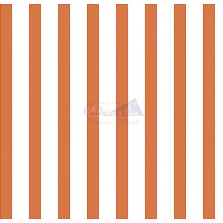 Tricoline Listrado Smart (Laranja) , 100% Algodão, Unid. 50cm x 1,50mt