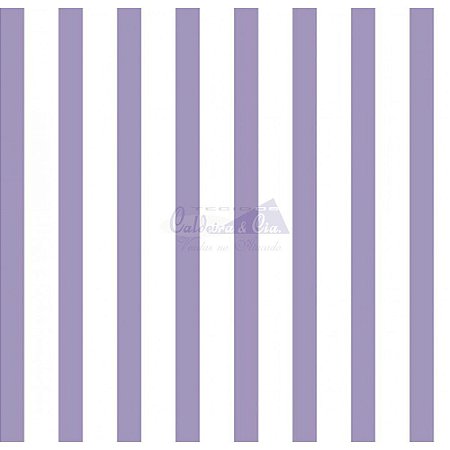 Tricoline Listrado Smart  (Lilás) , 100% Algodão, Unid. 50cm x 1,50mt