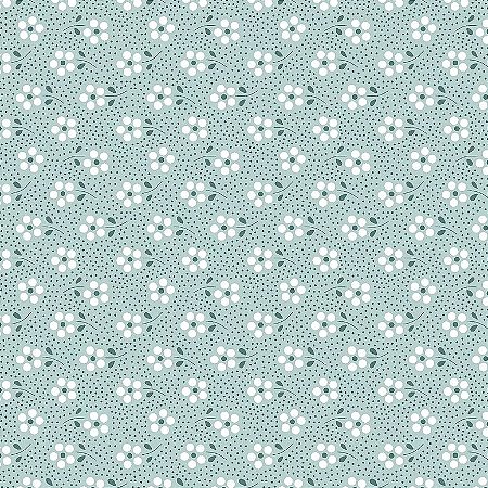 Tricoline Mini Primavera Azul Claro, 100% Alg, 50cm x 1,50mt