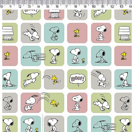 Tricoline Personagem Snoopy Woodstock, Unid. 50cm x 1,50mt