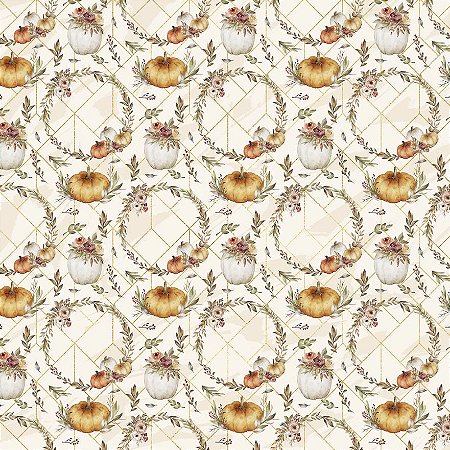 Tricoline Digital Pumpkins in Circles, 50cm x 1,50mt