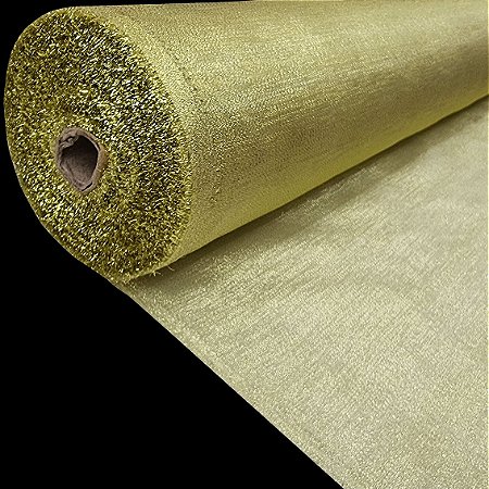 Tecido Lamê Metalizado Dourado 100% Poliéster, 50cm x 1,50mt