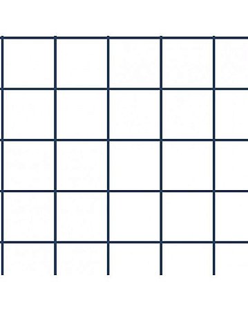 Tricoline Estampado Grid (Branco c/ Azul), 100% Algodão, Unid. 50cm x 1,50mt