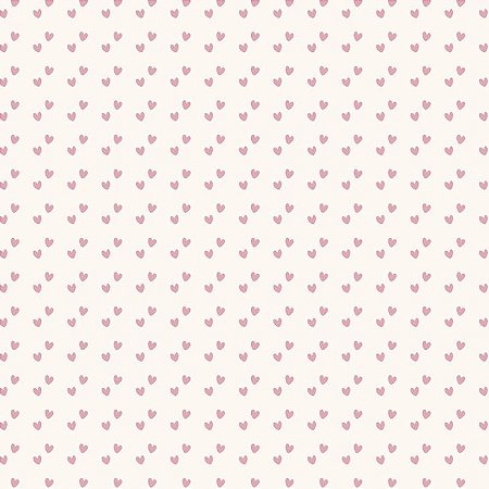 Tricoline Mini Corações Rosa Cute, 100%Algodão, 50cm x 1,50m