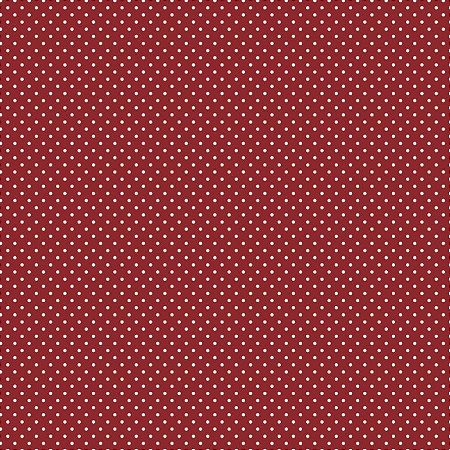 Tricoline Poá Peri Branco F. Vermelho Queimado, 50cm x 1,50m