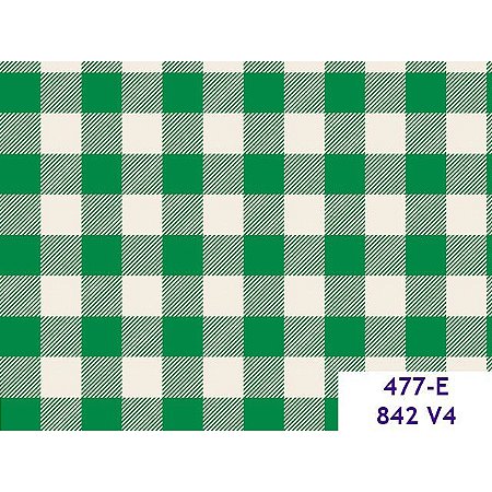 Tricoline Xadrez Ibi Verde, 100% Algodão, 50cm x 1,50mt