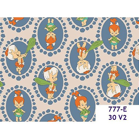 Tricoline Personagem Baby Flintstones, 100%Alg 50cm x 1,50mt