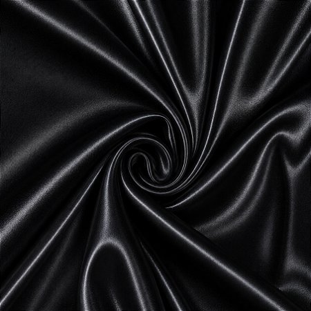 Tecido Cetim Liso Preto 100% Poliéster 1mt x 1,50mt