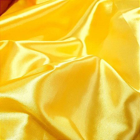 Tecido Cetim Liso Amarelo 100% Poliéster 1mt x 1,50mt