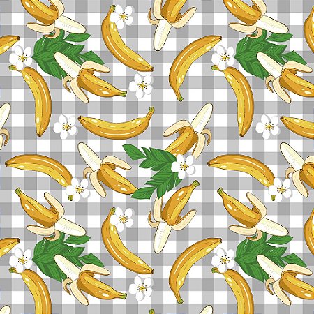 Tricoline Banana Frutaria 07, 100% Algodão, 50cm x 1,50mt