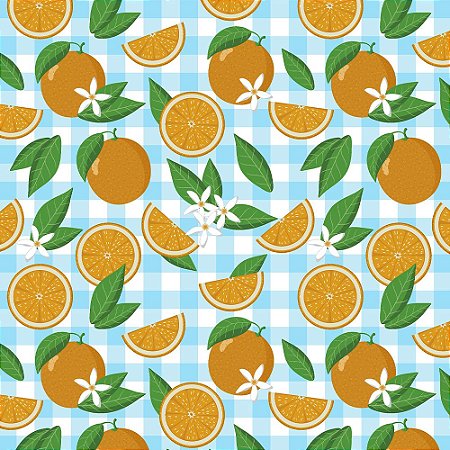 Tricoline Laranja Frutaria 05, 100% Algodão, 50cm x 1,50mt