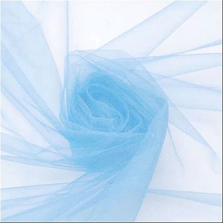 Tecido Tule Liso (Azul Celeste) 100% Poliéster 1mt x 1,20mt
