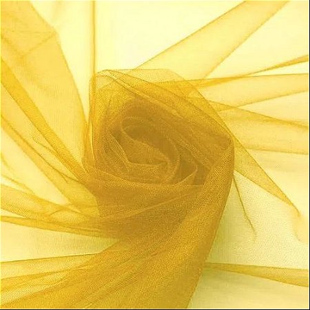 Tecido Tule Liso (Amarelo) 100% Poliéster 1mt x 1,20mt