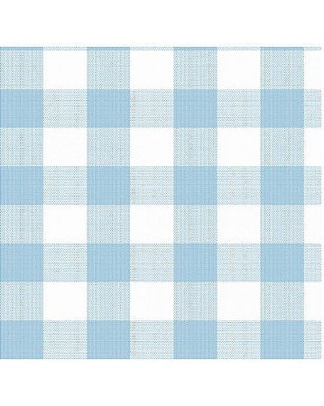 Tricoline estampado xadrez azul celeste quitandinha - Renatta Tecidos